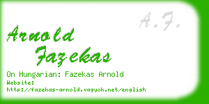 arnold fazekas business card